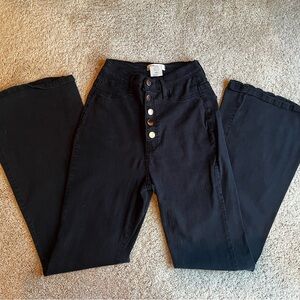 Vibrant Black Flare & Wide Leg Jeans